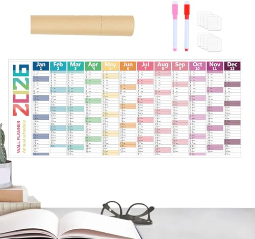 2026 Kalender, Whiteboard Väggplanerare, Månads- och Årlig Agenda Rom för Planering och Organisation Bibliotek Familj Student Lärare Klassrum Nytt År