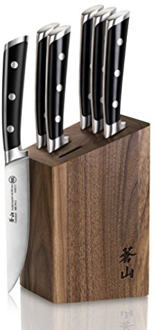 Cangshan TS Series 1022261 Svedese 14C28N - Set di coltelli da bistecca in acciaio forgiato, 6 pezzi, noce