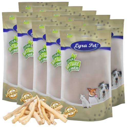 Lyra Pet® 10 kg Ochsenschwanz weiß getrocknet - Kausnack für Hunde Leckerli | Naturbelassener Kauartikel - Proteinhaltiges Leckerli - Zahnpflege durch intensives Kauen - Gut verträglich & nährstoffreich