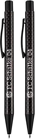 FC Schalke 04 Kugelschreiber Carbon 2er Set, Kuli, Stift, Pen S04 - Plus Lesezeichen I Love Gelsenkirchen