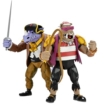 NECA Official- TMNT Turtles In Time Pirate Bebop & Rocksteady Ultimate 7 Action Figure 2 Pack | Teenage Mutant Ninja Turtles Turtles In Time 6 Action Figure 2 Pack - Pirate Bebop & Rocksteady