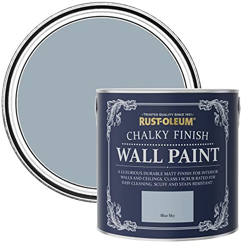 Rust-Oleum Blue Wall and Ceiling Paint in a Chalky Matt Finish - Blue Sky 2.5L