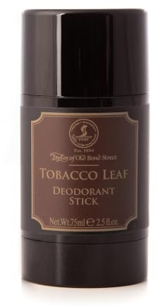 Taylor of Old Bond Street Tobacco Leaf Deodorant Stick 75ml – Aluminium Free Men’s Deodorant with Warm Tobacco & Leather Fragrance – Long Lasting Luxury Grooming Protection