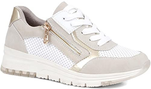 Wedge Trainers - Beige Size 5