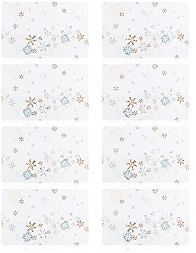 com-four® 8X Platzmatte für Weihnachten, Platzset mit Schneeflocken | Platzdeckchen mit winterlichen Motiv - weihnachtliches Tischset