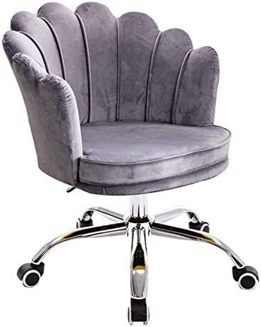 Drehbarer Schreibtischstuhl, Drehbarer Waschtischstuhl, Weißer, Niedlicher, Moderner Schreibtischstuhl, Samtgepolsterter Schalenstuhl, Verstellbarer Drehbarer Bürostuhl, Schlafzimmer, Wohnzimmer,