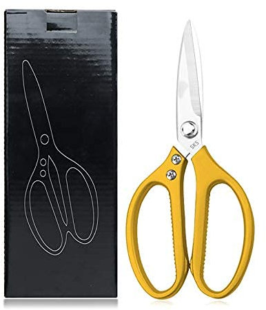 Küchenschere, Küchenschere, Küchenschere aus Edelstahl mit rutschfesten Griffen (Edelstahl? Gold)