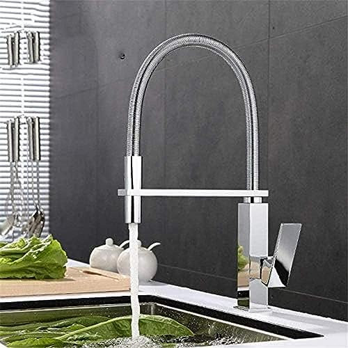 Wasserhahn, Chrom-Küchenarmatur, Einhebelmischer, Herausziehbarer Feder-Küchenmischer, Heiß- Und Kaltwasserhahn, Schwenkbarer Auslauf, Waschbecken-Wasserhahn