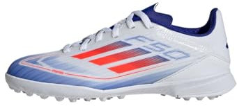 adidas F50 League Football Boots Turf, Botas de fútbol Unisex Adulto, Cloud White Solar Red Blue, 36 EU