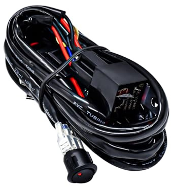 Shkalacar 12V 40A Kit de Arnés de Cableado de Barra de luz LED, 300 W, 2 Cables, 16 AWG, Arneses de Cableado Universal Barra de Luces con Interruptor de Encendido para Vehículos Todoterreno