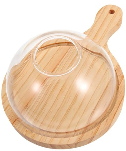 DECHOUS Raucherkuppelabdeckung Für Lebensmittel Kuchen Dessert Rauch Abdeckung Schutzhülle Mit Holz Basis Raucherdeckel Rauchabdeckung Lebensmittelrauchdeckel