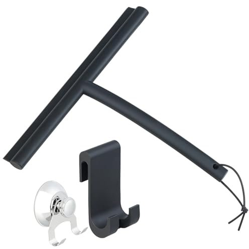 BadeStern Abziehlippe: Duschabzieher-Set mit verschiedenen Halterungen, 24-cm-Silikonlippe (Dusch-Abzieher, Silikon-Abzieher Autos, Windschutzscheiben Wunder)