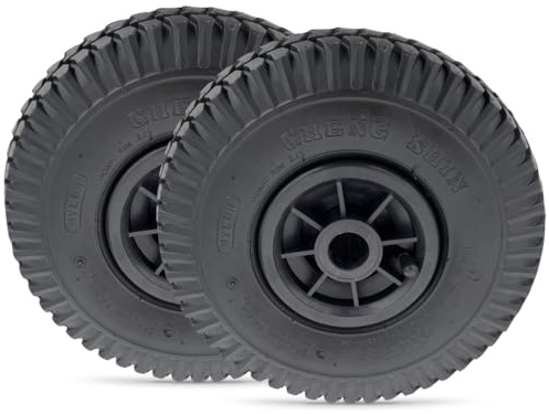 Lot de 2 pneus pneumatiques haute performance au format standard 260 x 85 mm pour chariot, diable, brouette
