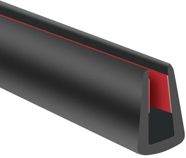 Protector de borde de goma, autoadhesivo de 5 mm para espejos, vidrios y madera contrachapada, compatible con bordes de 4-5 mm, protectores de borde flexibles, negro, 6 m