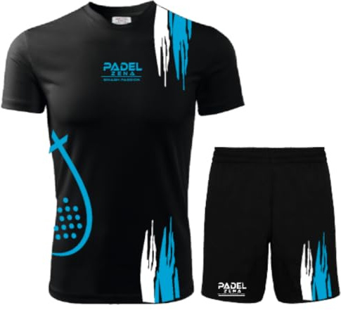 ZENA Conjunto Personalizado de Padel para Hombre | Camiseta y Pantalón Corto en Tejido Dry Fit | Elástico y Transpirable | Fabricado en Italia | Amplia Selección de Tallas y Colores | RAINBOW01, XL