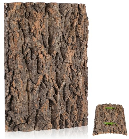 DOITOOL Corteccia di Sughero per Rettili Piattaforma di Arrampicata E Sfondo Decorativo per Terrario Arredo Habitat Naturale per Lucertole E Geco Leopardo 15.75X11.81X0.79 Pollici