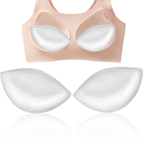 POMAMZ Silikon BH Einlagen Silikon-BH-Pads Einsätze, Bikini-Push-Up-Pads, abnehmbare künstliche Brüste, BH-Füller, Silikon-Huhnfilet-BH-Einsätze, farblos, Einheitsgröße