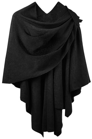 HOTUT Donna Autunno Poncho, Grande Scialle Wrap Coperta Elegante Cappotto, Capes Cardigan Maglione per Felpa Natale Regalo Lungo Abito