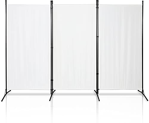Izrielar Paravent - Paravent, parete divisoria pieghevole, 3 pezzi, 260 x 180 cm, per interni ed esterni, balcone, terrazza, divisorio, beige