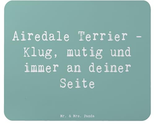 Mr. & Mrs. Panda Mauspad Spruch Airedale Terrier - Geschenk, Herzen, inspirierend, an deiner Seite, Büroausstattung, Hunderasse, Arbeitszimmer, PC