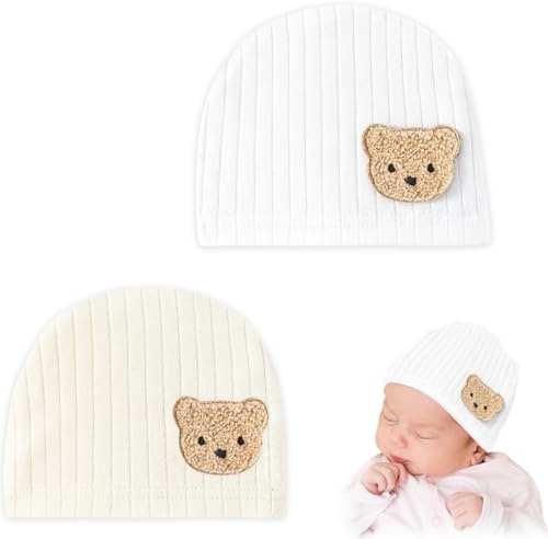 Bonnet tricoté 2 pièces Unisexe Chapeaux bébé Bonnet Chapeaux Nouveau-né Enfant en Bas âge Doux Mignon tricoté Chapeau pour bébé