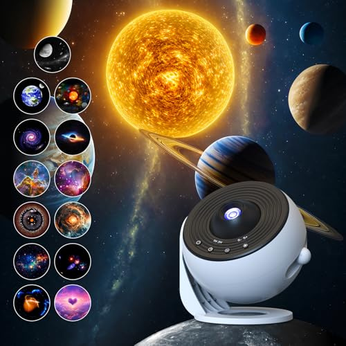 Upgraded Version Galaxy Star Projector Light for Bedroom, LED Night Light for Home Décor with 13 Fantastic Films Dics,360° Adjustable Angle,Speed,Timer,Starry Sky Projector for Kids,Adults,Gifts Ideas