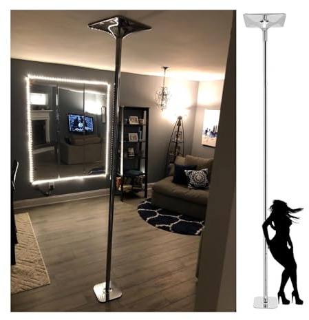 MMDXDLX Pole Dance Stange 7ft - 12,5ft abnehmbare, höhenverstellbare Stripper-Stange for Übungs-Fitness-Pubs, tragbare 45-mm-Tanzstange, belastbar mit 440 Pfund(‎372cm-380CM(12.2ft-12.5ft))