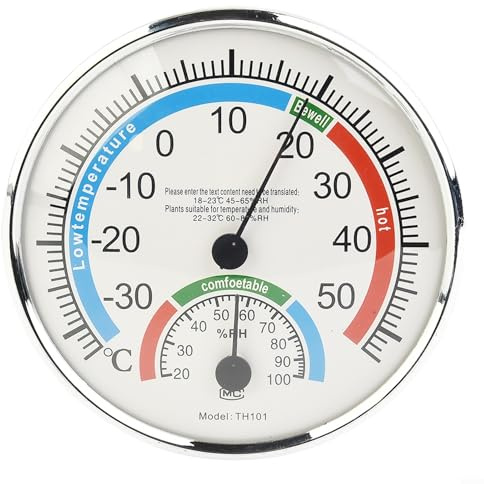 Emiif Analog Thermo-Hygrometer Innen Thermometer Außentemperatur Luftfeuchtigkeit Monitor Raum Außenthermometer