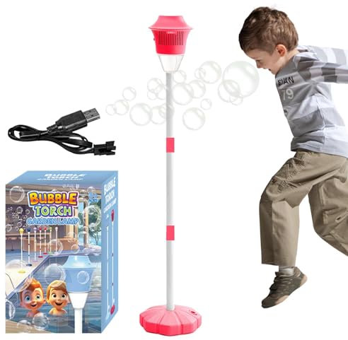 dzqad Fackelblasenmaschine im Freien, Bubble Torch Gartenlampe - Kinderfreundliche Blasenbrenner mit Lichtern und Musik - Gartenlampenmaschine zum Geburtstag Neujahr Weihnachten Ostern