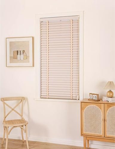 Holzjalousie Innen, Holz Jalousie Holzjalousien Fenster Innen, 50 mm Lamellen Verdunkelung Jalousien, Sonnenschutz/Sichtschutz, Horizontale Blinds Jalousette, Einfache Montage