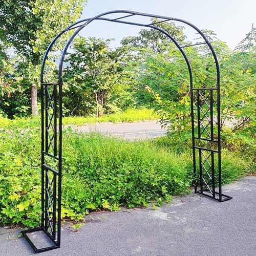 Rosenbögen Gartenbogen 140-340cm X 230cm Rankhilfe Pergola Aus Metall Rankbogen Rankgitter Spalier Für Kletterpflanzen Garten, Balkon Verzinkter Rosengestell(Black,340x230x40cm)
