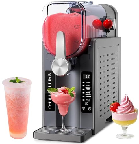 Macchina per granite senza ghiaccio,macchina per granite per la casa, macchina per bevande ghiacciate con 6 programmi preimpostati per margarita,frappé,milkshake e altro,display a LED
