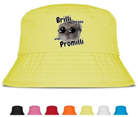 Brilli wegen viel Promilli - Fischerhut - Lustiger Fischerhut – Der perfekte Sonnenhut für Herren & Damen – Ideal als Malle-Outfit, Party-Accessoire & Festival-Eimerhut für den Strand