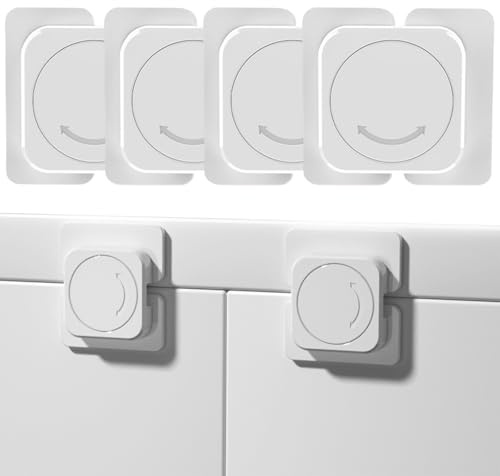 XVZ Frigorifero di sicurezza per bambini, 4 lucchetti di sicurezza per bambini, autoadesivi per cassetti, armadio, forno, coperchio WC