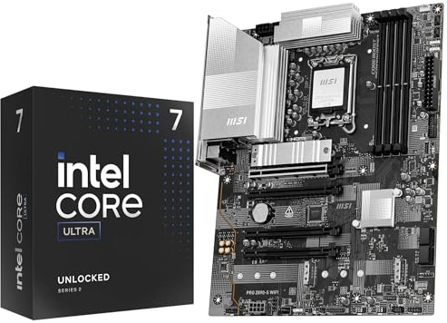 MICRO CENTER CPU Motherboard Combo - Ultra 7 265K Desktop Processor 20 cores up to 5.5 GHz with Pro Z890-S WiFi lga 1851 Motherboard