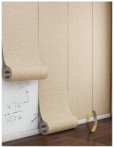 APMOE Tapete Selbstklebend, 5mm Innen Wandverkleidung Selbstklebend Wasserdicht Schalldicht, Wall Paper Self Adhesive Flachs, Wandpaneele Dekorative Aufkleber für Wohnzimmer,Schlafzimmer,Küche