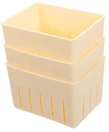 HEALEEP 3 set Stampi per Tofu in Plastica Sicura Pressa Formaggi Fatta in Casa Contenitore Resistente con Levigato per Preparazione Facile e Pratica