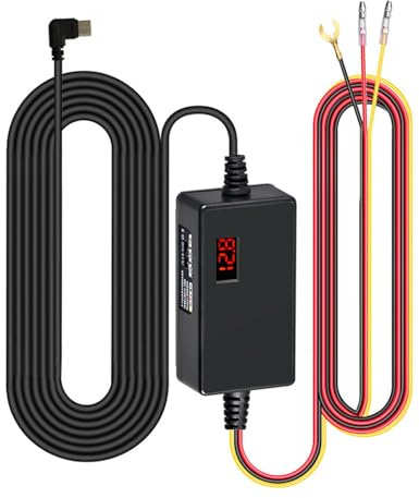 YUEHISY Kit Cablato Dash Cam, Kit Cablato ACC con Protezione Intelligente A Bassa Tensione, da 12-24 V A 5 V 3 A, Connettore di Tipo C, Supporto modalità Parcheggio, Indicatore Luminoso