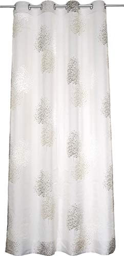 Kutti Vorhang Gardine Ösenschal Bellinda Weiss Taupe Breite 135 x Höhe 175 cm (1 STK)