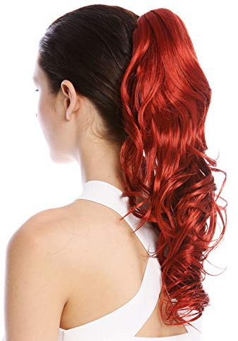 WIG ME UP - N399-V-135 Toupet Coda di cavallo Lunghi Leggermente ricci Rosso Rosso ramato 45 cm