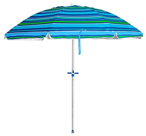 Pincho Großer Strandschirm, 200 cm, winddicht bis 35 km/h, Aluminium, 8 Fiberglasstäbe, Gewicht 1,6 kg, Farbe 5, Grande, Modern