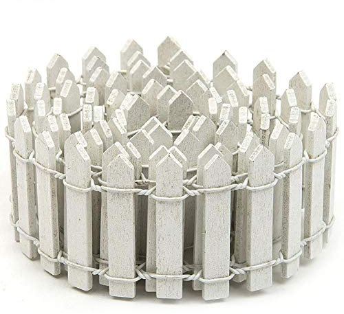 PiniceCore Miniatura Recinzione del Giardino Arredamento, 1M Miniatura Fairy Garden Kit Rete Fissa di Legno terrario Dollhouse Fai da Te di Decoro (90 * 3cm / 3.54 * 1.18inch, Bianco)