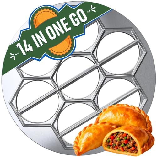 Ravioli & Empanada Maker – Heavy-Duty 14-Slot Mold Press for Homemade Dumplings, Pierogi, Pastries, Samosas, Turnovers & More – Multi-Kitchen Tool for Global Recipes