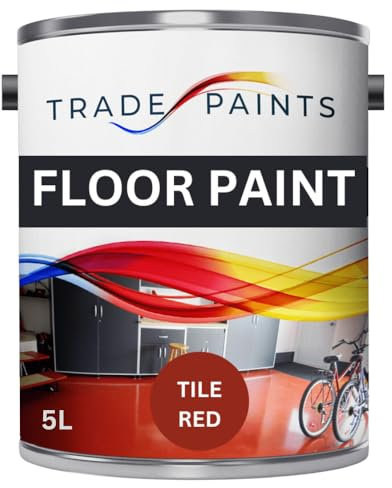 Heavy Duty Quick Dry Floor Paint - Garage, Workshop, Warehouse, Industrial Floor Paint - Ideal For Concrete, Stone, Brick, Wood & Metal (Tile Red, 5 l Pack of 1)