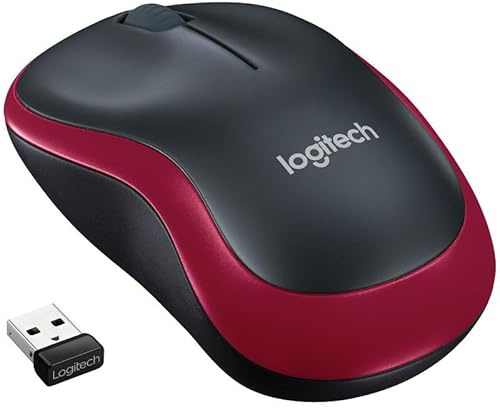 Logitech Kabellose optische Maus, M185, Rot