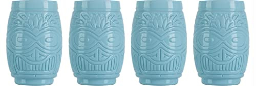 Topkapi Tiki Cocktailgläser Becher Set Mahana – 4 Stück XL ~490 ml (Blue)