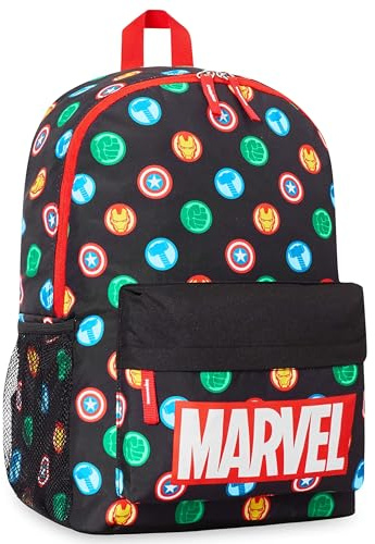 Marvel Spiderman Backpack for Kids Teenagers Avengers Rucksack School Bag Daypack Travel Bag for Days Out PE Sports Boys Gifts (Black Aop)