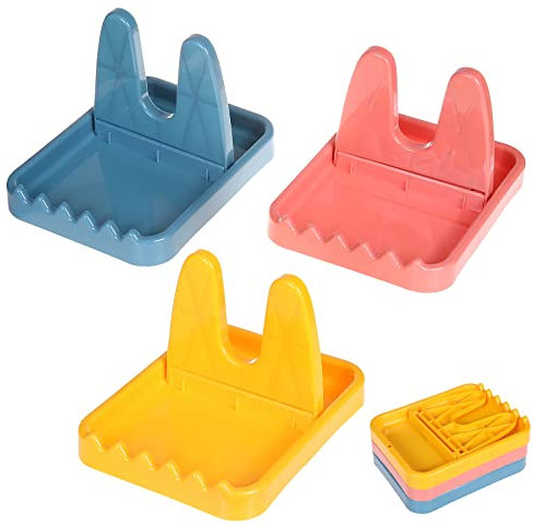Küchenutensilienablage, Löffelablage, Küchenutensilien-Set, faltbar, hitzebeständig, BPA-frei, Löffelhalter für Löffel, Schöpflöffel, Zange und mehr, 3 Stück