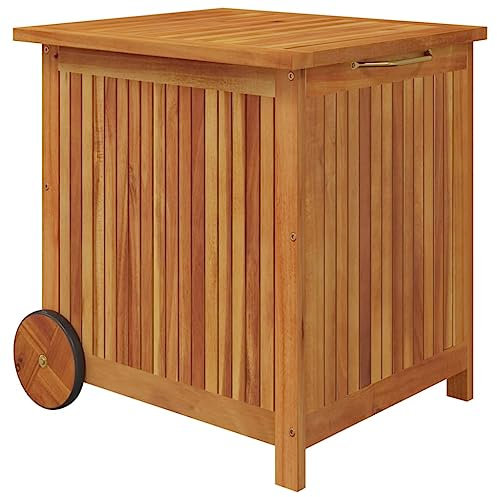 Revera Contenitore Giardino con Ruote 60x50x58cm Legno Massello Acacia