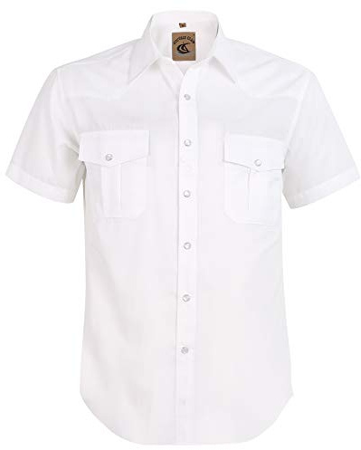 Coevals Club Chemise Hommes Manches Courtes Décontractée Western Cowboy Pearl Snap Short Sleeve Casual Two Pockets Button Up Shirts Regular Fit